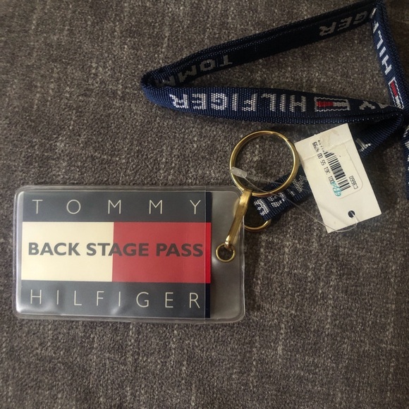 Tommy Hilfiger Accessories - Vintage Tommy Hilfiger Navy, Red & White Back Stage Pass Lanyard Card Holder